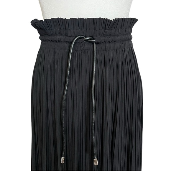 A.L.C Size 6 Black Everly Long Pleated High Ruffled Waist Tie Maxi Skirt NWT - Picture 10 of 13